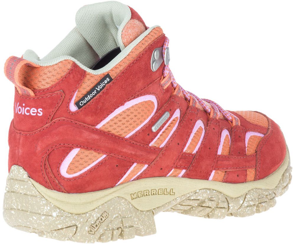 Kozaki Merrell Damskie Pomarańczowe - Moab 2 Mid Eco Waterproof X Outdoor Voices - 269814-GCQ